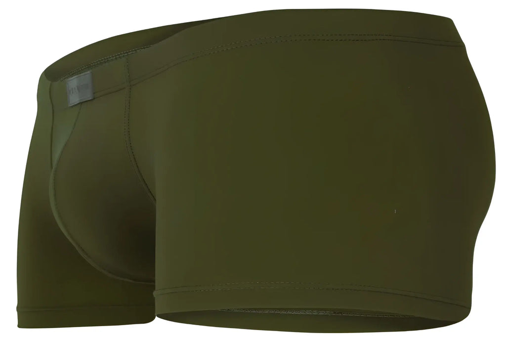 Olive green clever 1842 buenavista trunks men’s boxer briefs with smooth stretchy fabric and subtle waistband tag