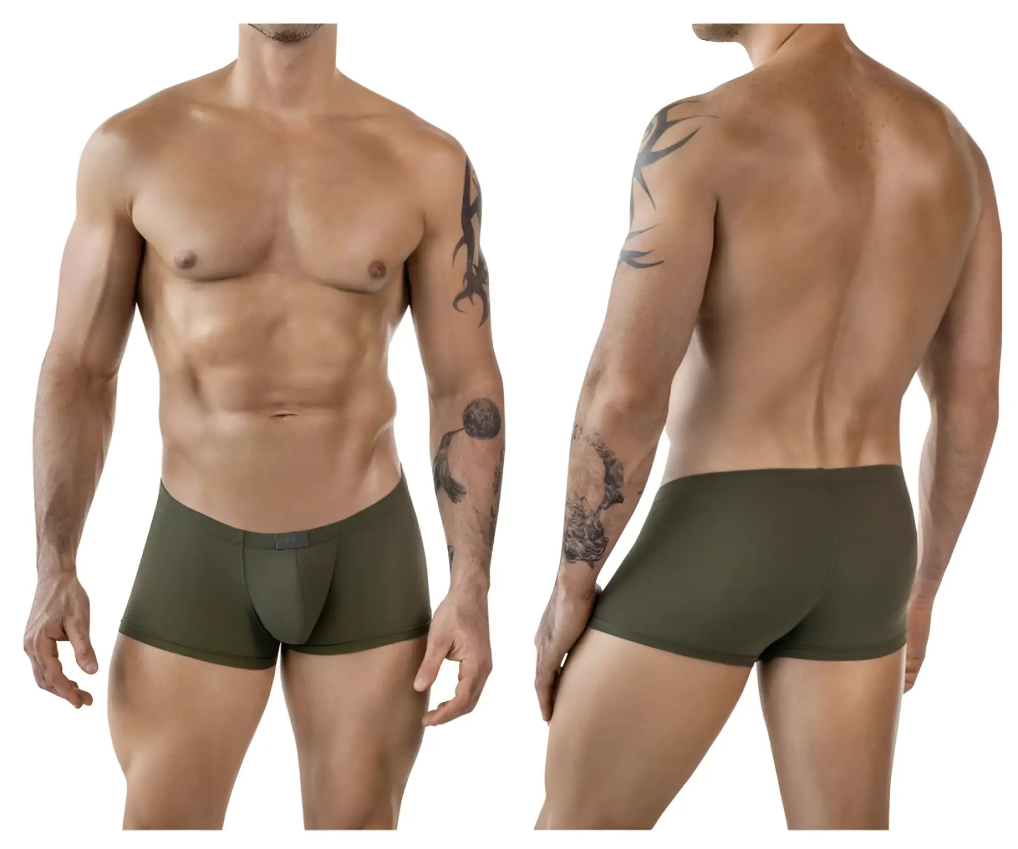 Olive green clever 1842 buenavista trunks men’s briefs with contoured design and elastic waistband