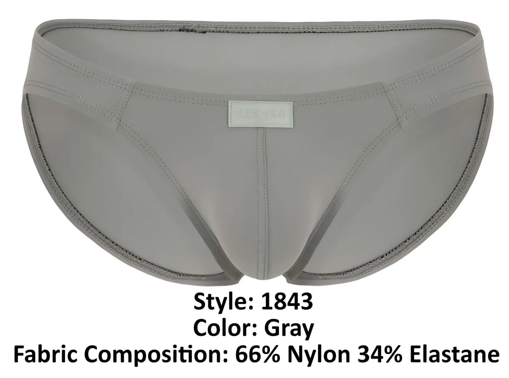 Gray clever 1843 buenavista bikini briefs made of 66 nylon and 34 elastane with sleek matching stitching design