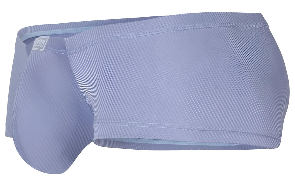 Light blue ribbed cotton briefs with subtle textured pattern and brand tag on waistband Clever 1844 Aura trunks