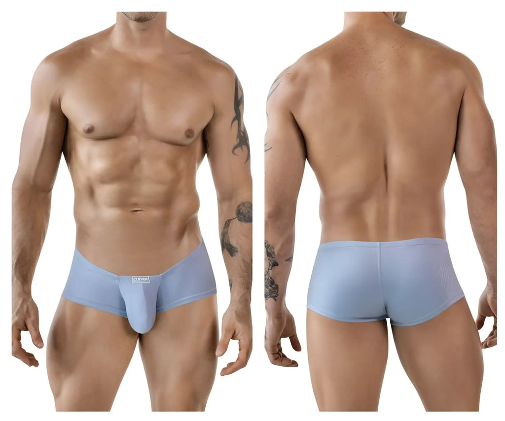 Light blue textured Clever 1844 Aura trunks mens briefs with a supportive pouch design for comfort and style