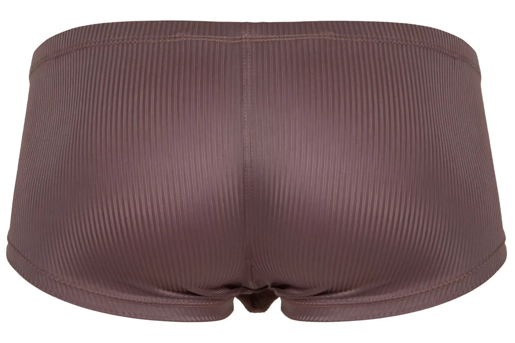 Brown ribbed cotton briefs clever 1844 aura trunks with smooth slightly shiny finish and neatly stitched seams