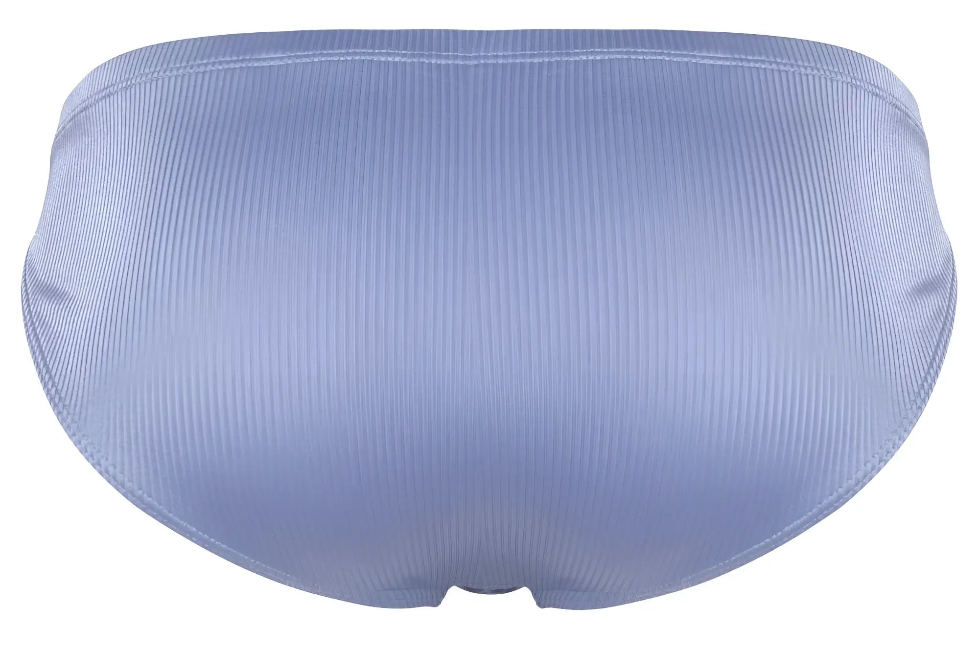 Light blue ribbed fabric briefs from clever 1845 aura bikini collection showing front side design