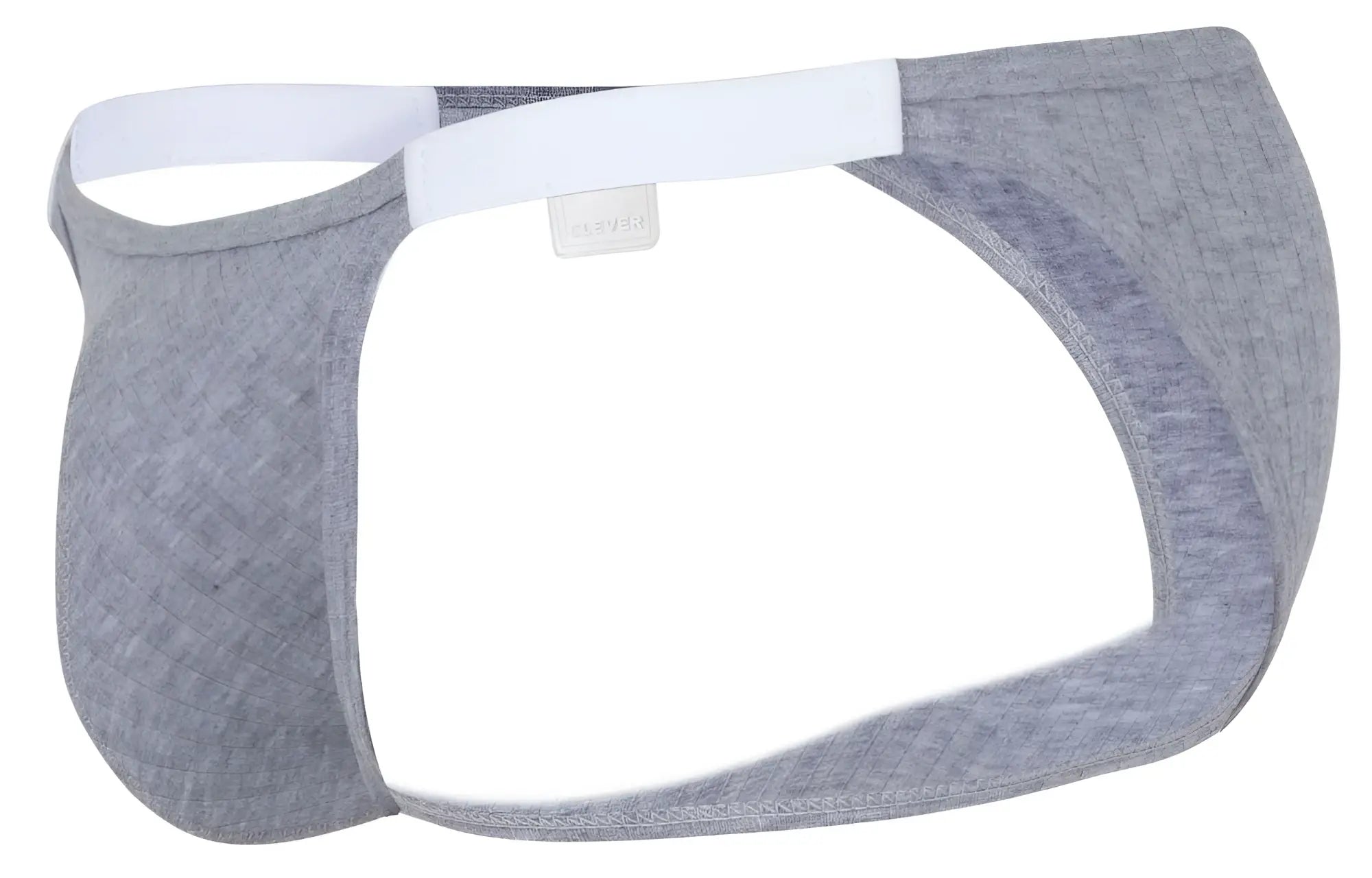 Clever 1846 mantra bikini briefs in gray heathered fabric with a white elastic waistband for comfortable wear