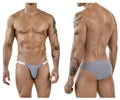 Gray textured briefs with white trim clever 1846 mantra bikini in gray for comfortable everyday wear