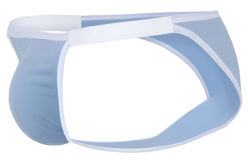 Light blue clever 1848 relax bikini mesh briefs with white trim and elastic waistband for comfortable wear