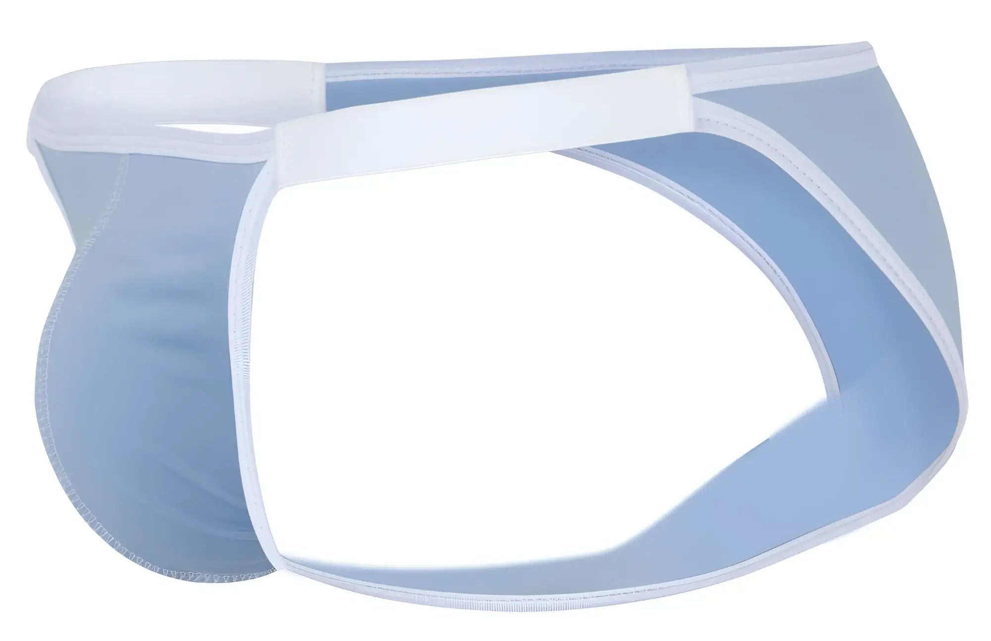 Light blue clever 1848 relax bikini mesh briefs with white trim and elastic waistband for comfortable wear