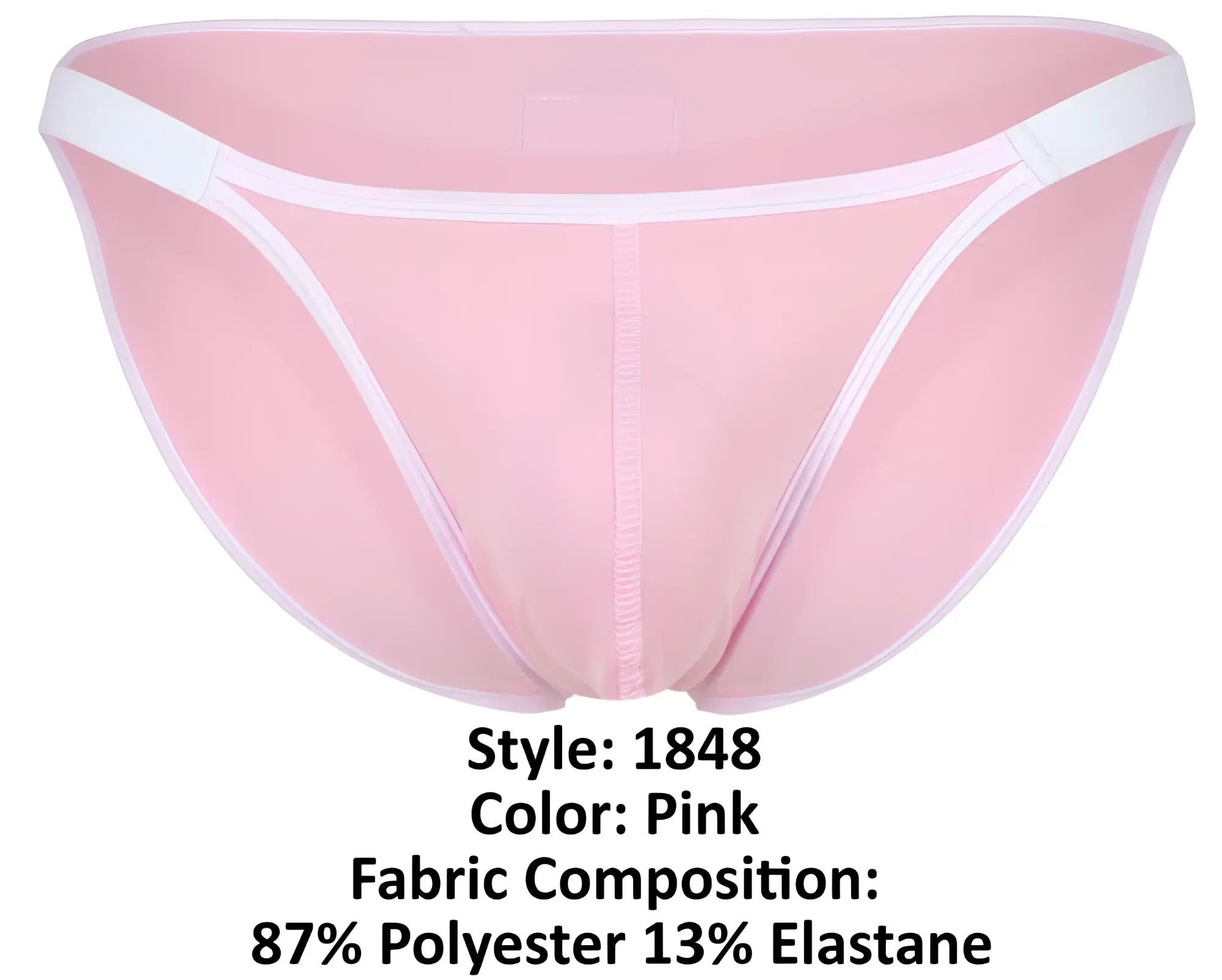 Pink men’s briefs clever 1848 relax bikini color pink with white trim seamless design made of polyester and elastane