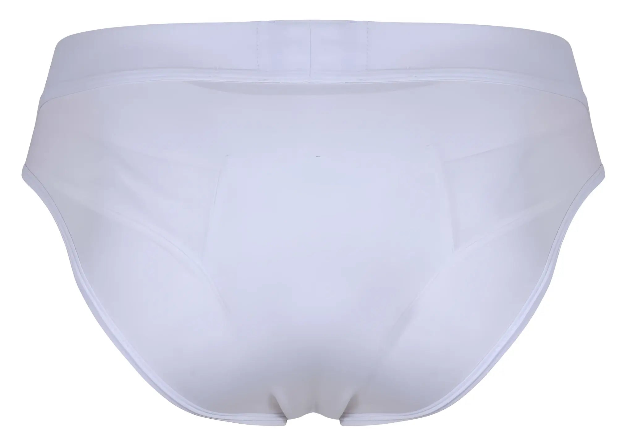 Clever 1849 eros bikini white briefs with smooth seamless fabric and clean minimalist design front view