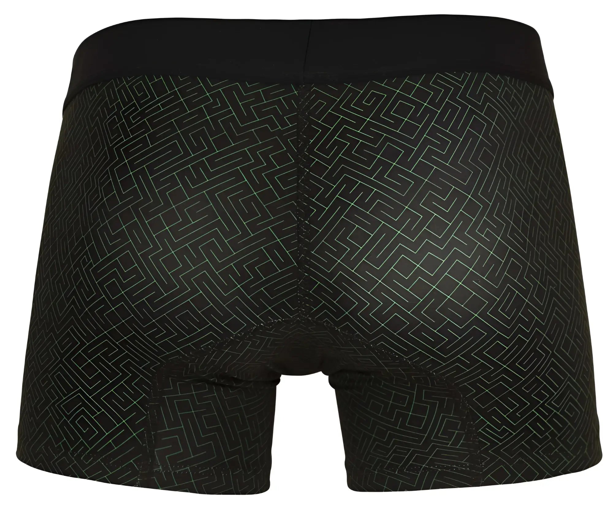 Black clever 1850 laberin trunks boxer briefs with subtle light gray geometric maze pattern for everyday wear