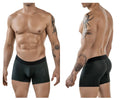 Clever 1850 laberin trunks black boxer briefs with subtle geometric pattern and solid black waistband