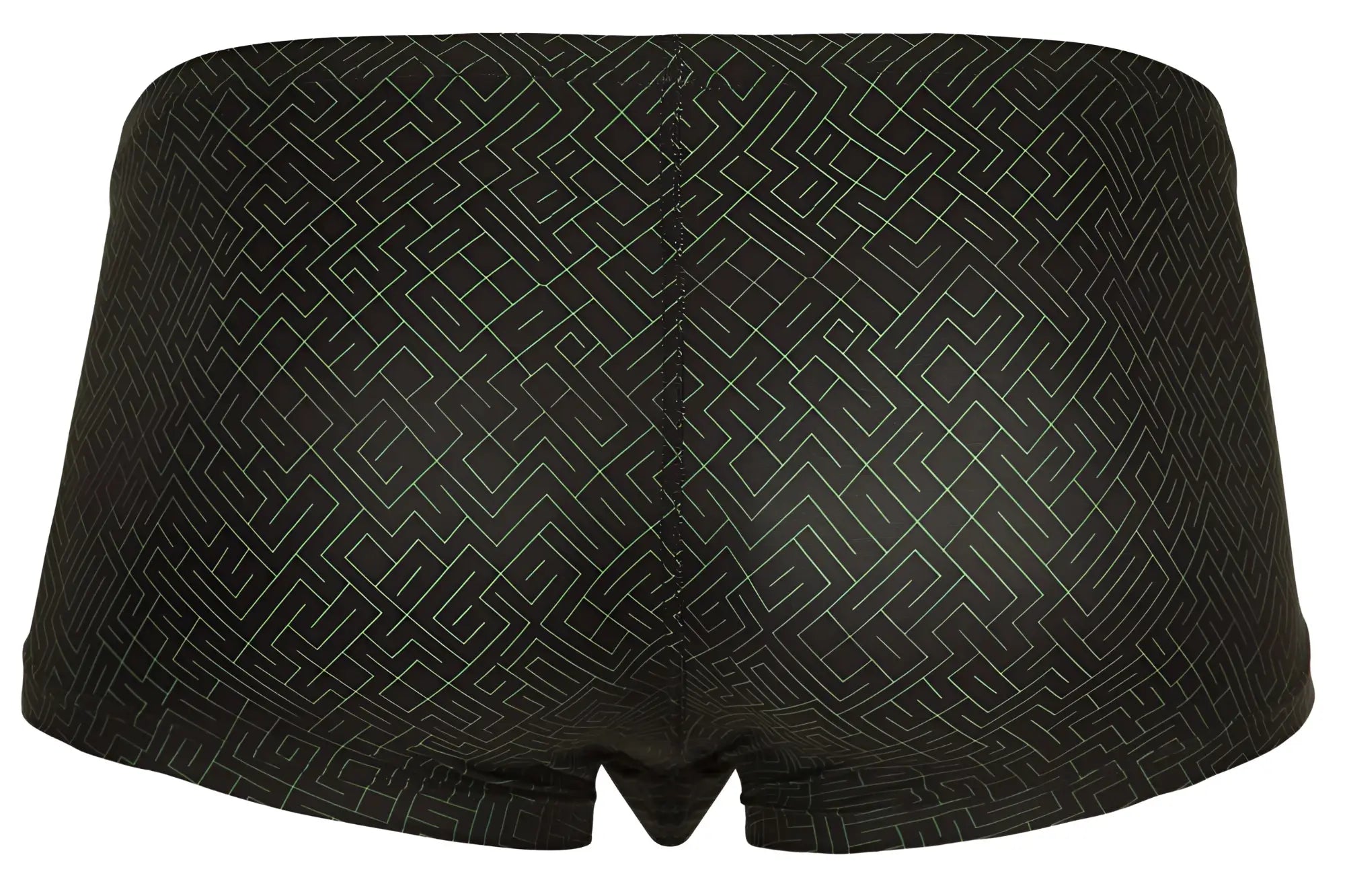 Black clever 1852 laberin trunks briefs with subtle light gray geometric maze pattern for comfortable everyday wear