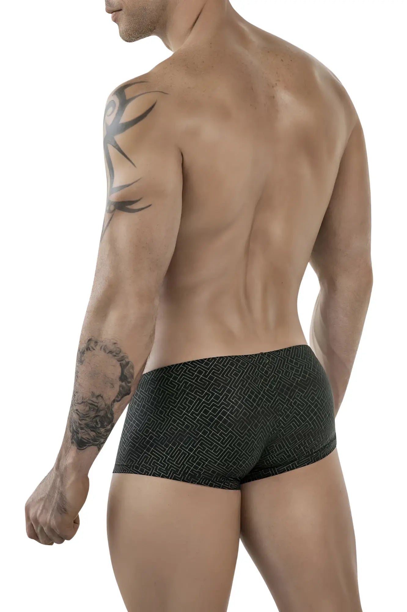 Black Clever 1852 Laberin trunks briefs with subtle geometric pattern in breathable fabric