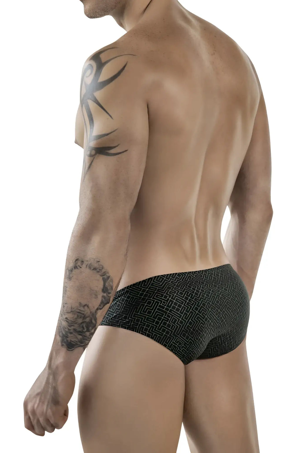 Clever 1853 laberin bikini black briefs with subtle white geometric pattern for comfortable everyday wear