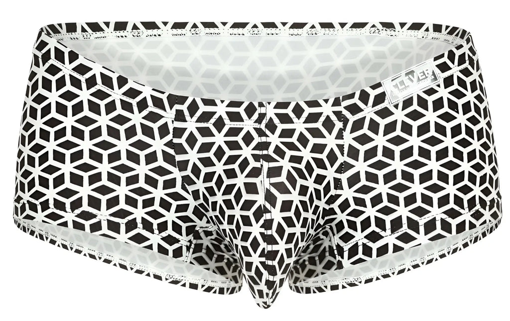 Clever 1856 Cuadricula white men’s briefs with black and white geometric pattern and sleek modern design