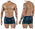 Clever 1858 grosh trunks men’s boxer briefs in dark blue with turquoise swirl pattern and solid dark blue waistband