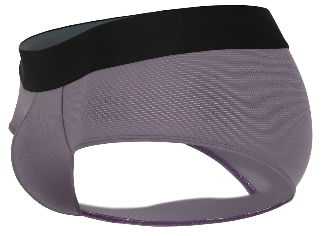 Clever 1862 oneal briefs in lilac with gray and black ribbed athletic fabric and elastic waistband for support