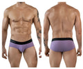 Purple textured briefs with a black elastic waistband branded clever in white lettering lilac clever 1862 oneal briefs