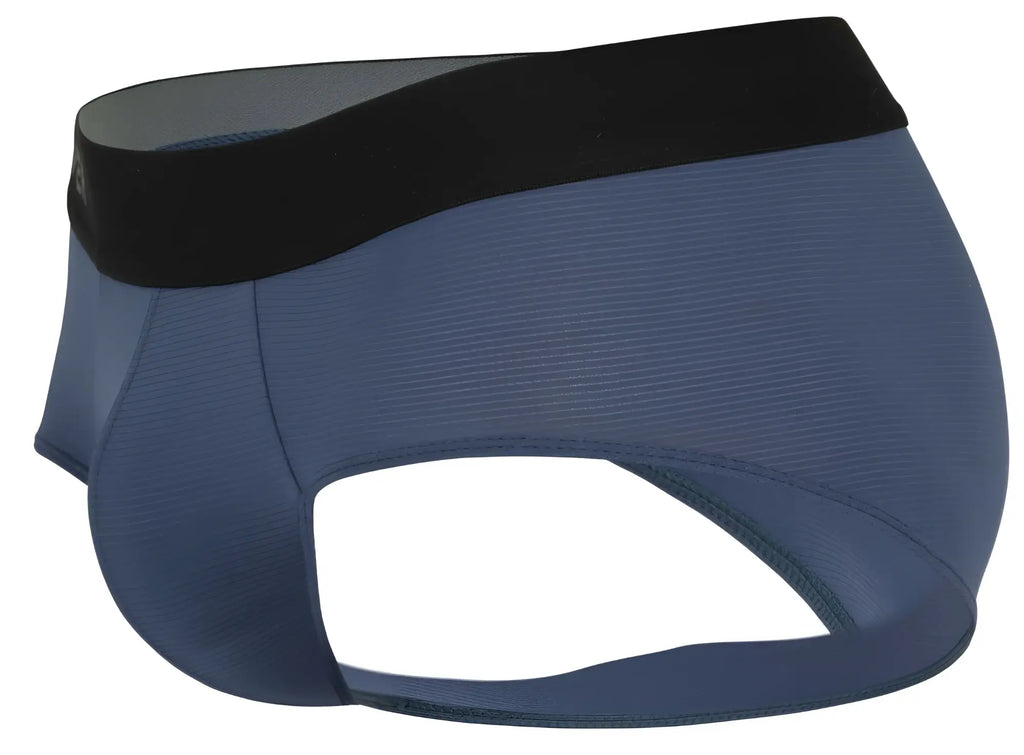 Navy blue Clever 1862 Oneal athletic briefs with black elastic waistband and ribbed texture in petrol blue color