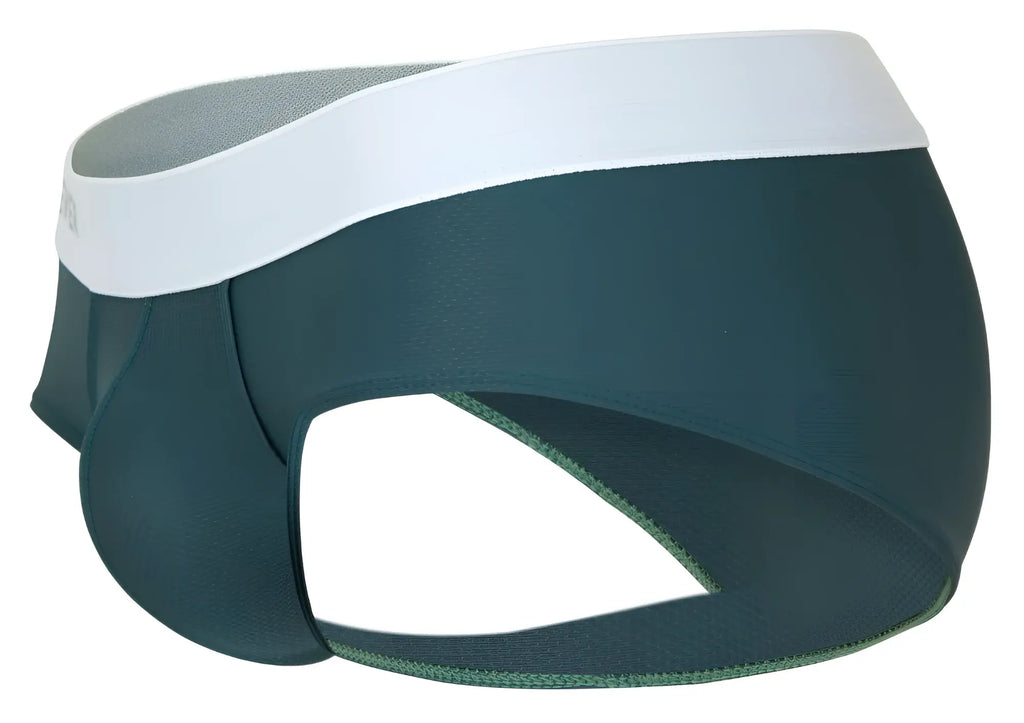 Dark green clever 1863 lecler briefs with white waistband and subtle stitching details for athletic wear