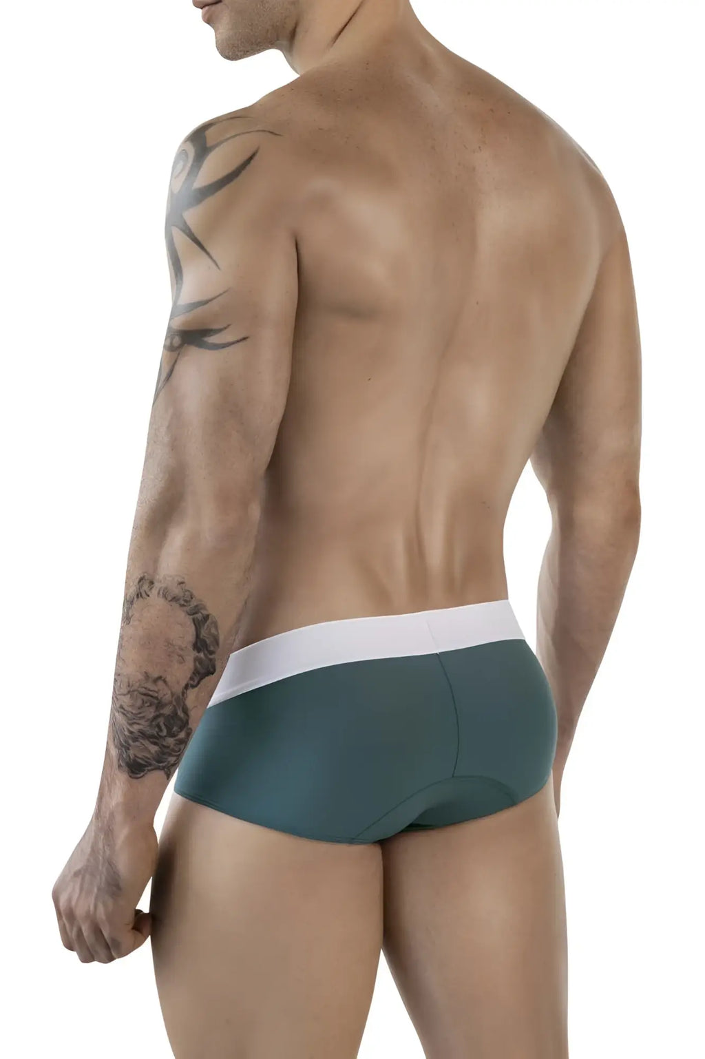 Dark green clever 1863 lecler briefs with a white waistband made of soft breathable fabric for everyday comfort