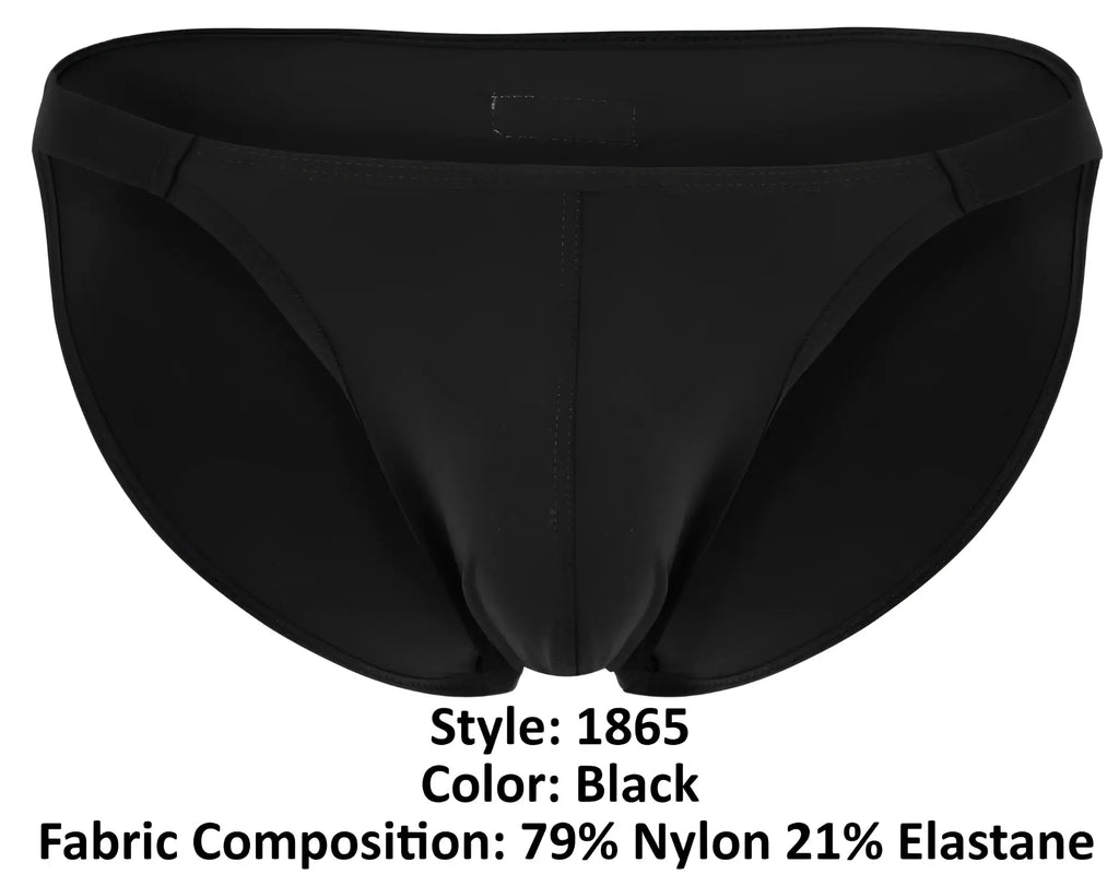 Clever 1865 oomph bikini black men’s briefs made of 79 percent nylon 21 percent elastane smooth form fitting design