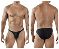 Black clever 1865 oomph bikini briefs in smooth stretchy fabric showing backside with subtle brand tag