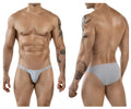 Light gray seamless form-fitting men’s briefs with smooth fabric finish from Clever 1865 Oomph Bikini Color Gray collection