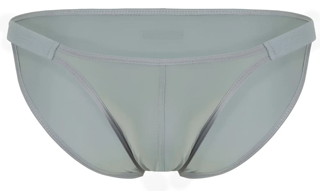 Clever 1865 oomph bikini briefs in light gray with smooth stretchy fabric and subtle edge stitching