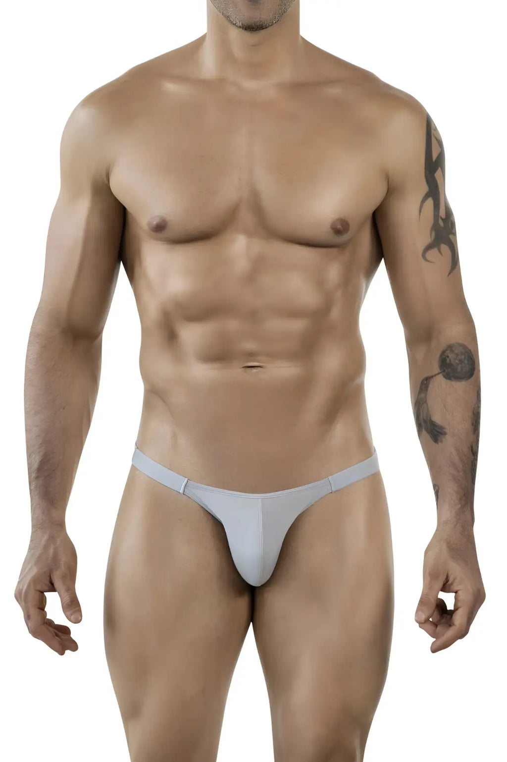 Light gray clever 1865 oomph bikini thong made of smooth stretchy fabric with a minimalist design and subtle side seams