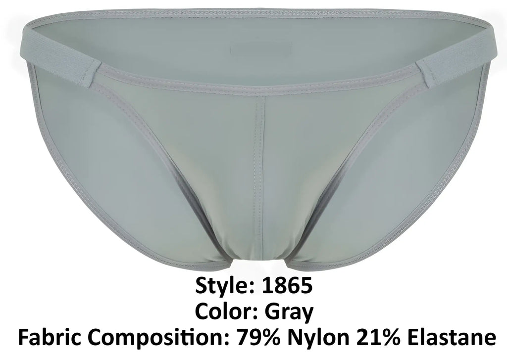 Gray clever 1865 oomph bikini briefs made of 79 nylon 21 elastane with smooth form-fitting design and subtle stitching