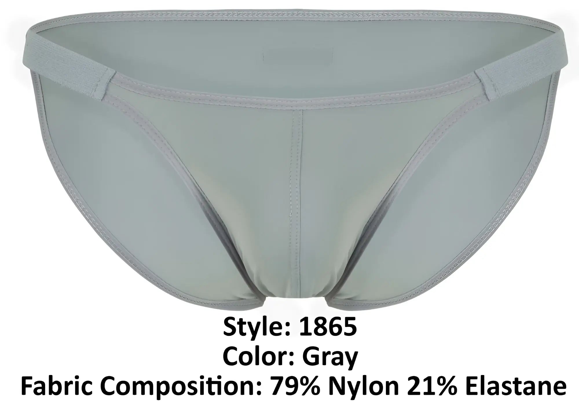 Gray clever 1865 oomph bikini briefs made of 79 nylon 21 elastane with smooth form-fitting design and subtle stitching