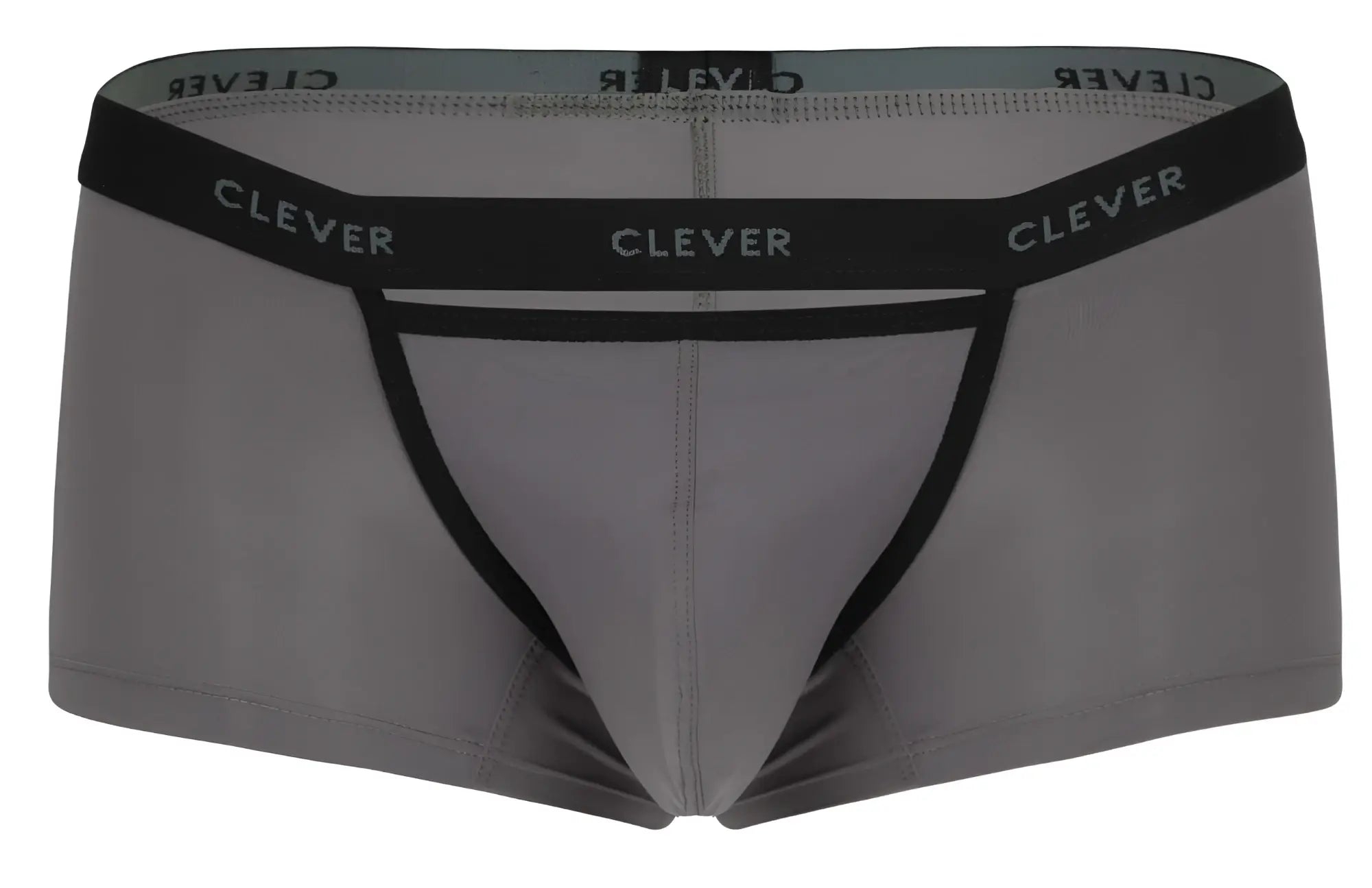 Gray clever 1866 tokio trunks men’s briefs with black elastic waistband and leg openings in cotton blend