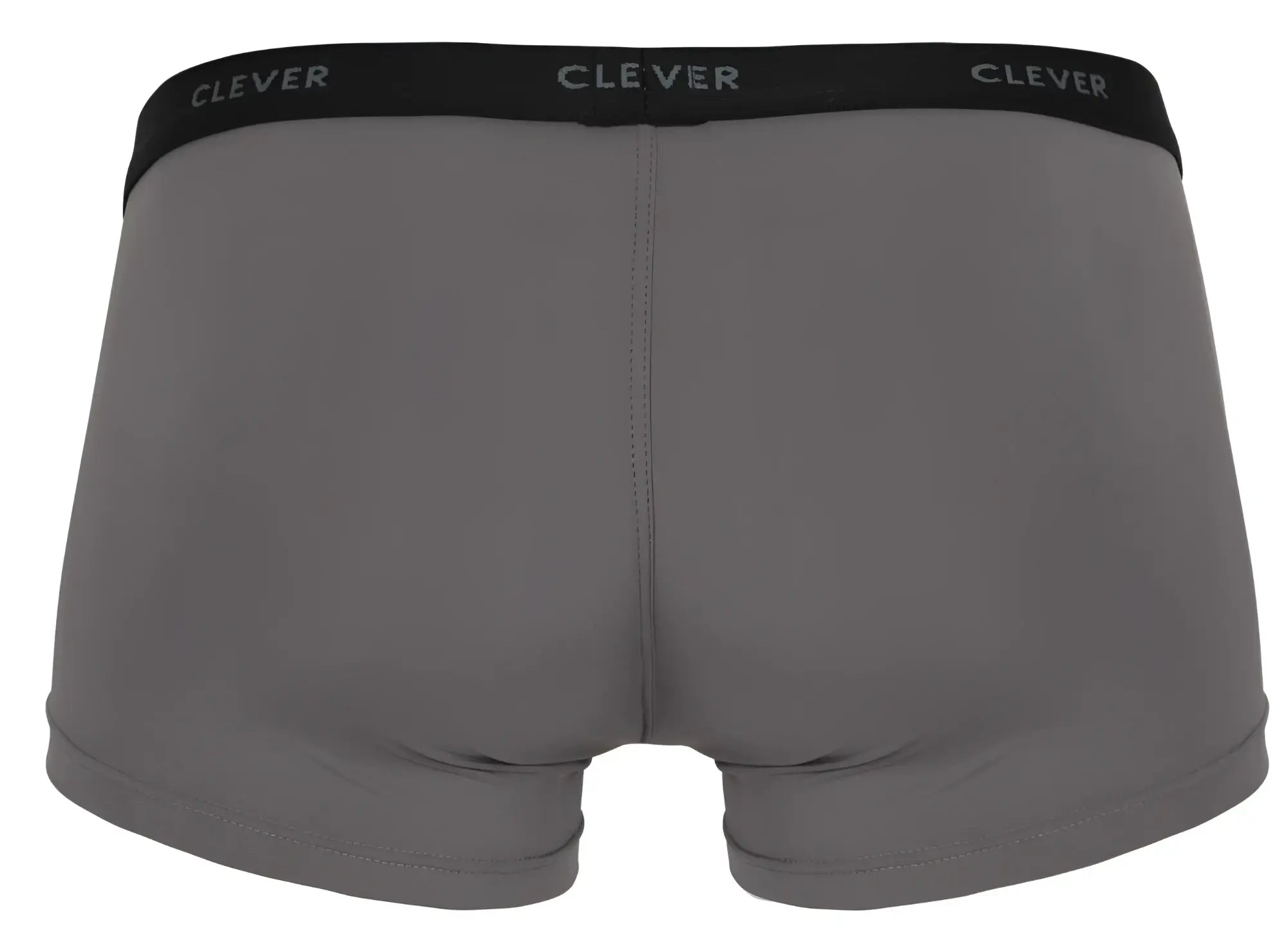 Gray clever 1866 tokio trunks boxer briefs with black elastic waistband and white clever logo for comfortable wear