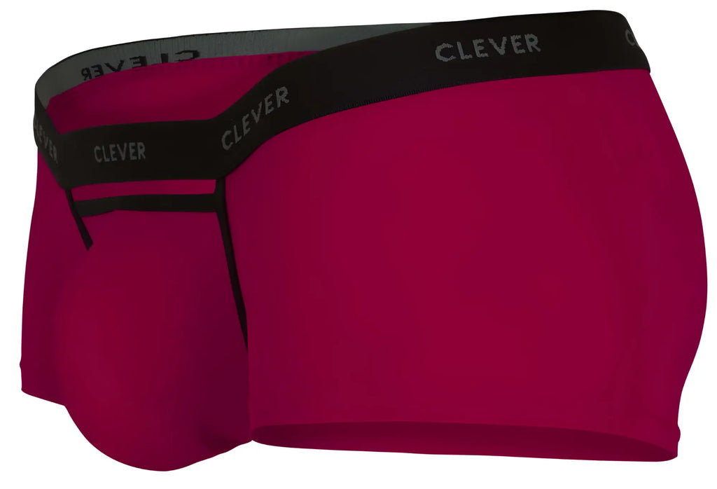 Clever 1866 Tokio trunks men’s boxer briefs in vibrant magenta with black elastic waistband and trim