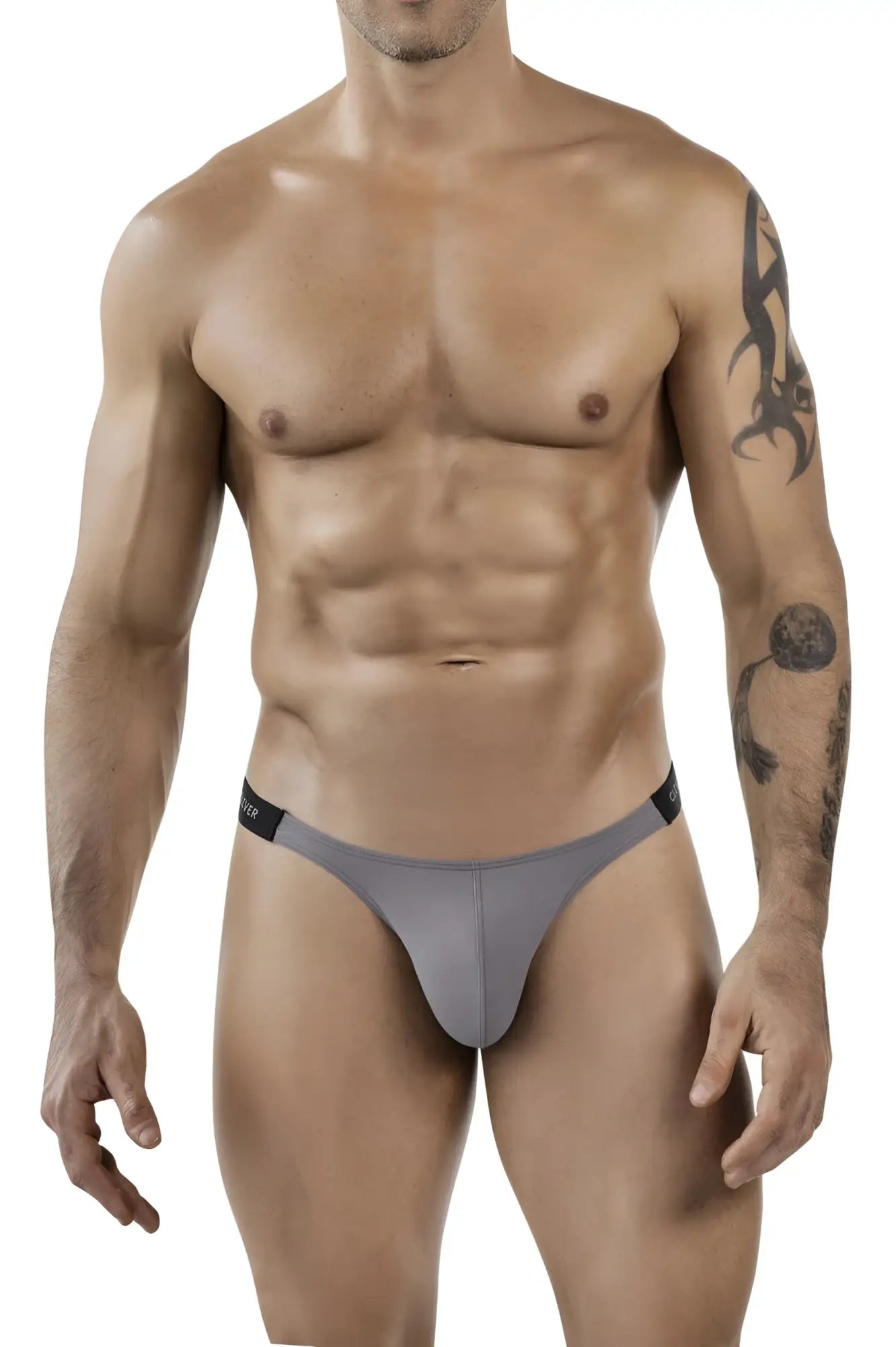Gray clever 1867 tokio bikini briefs with black elastic waistband designed for athletic comfort and support