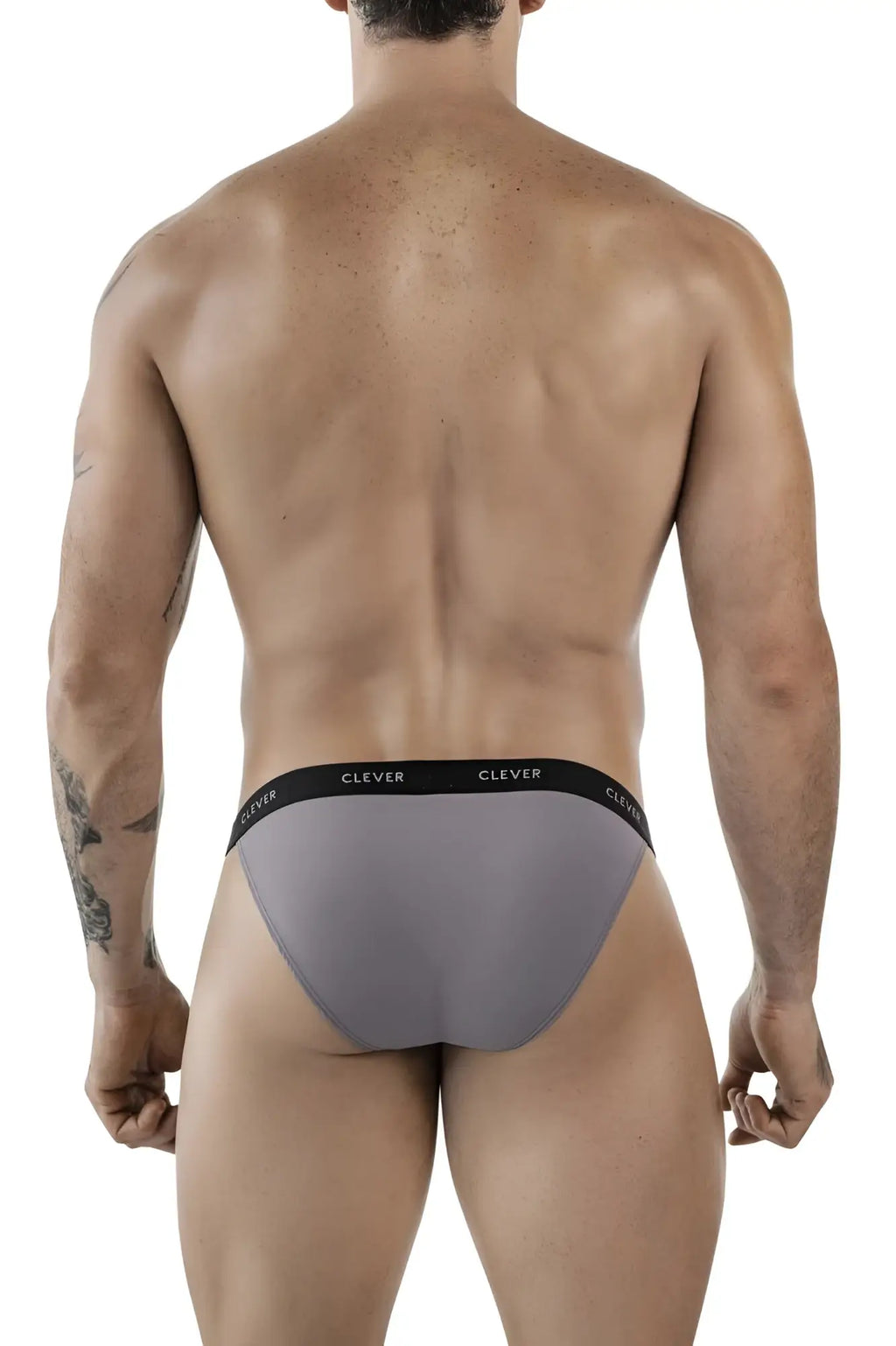 Gray clever 1867 tokio bikini briefs with black waistband and white clever logo for comfortable everyday wear