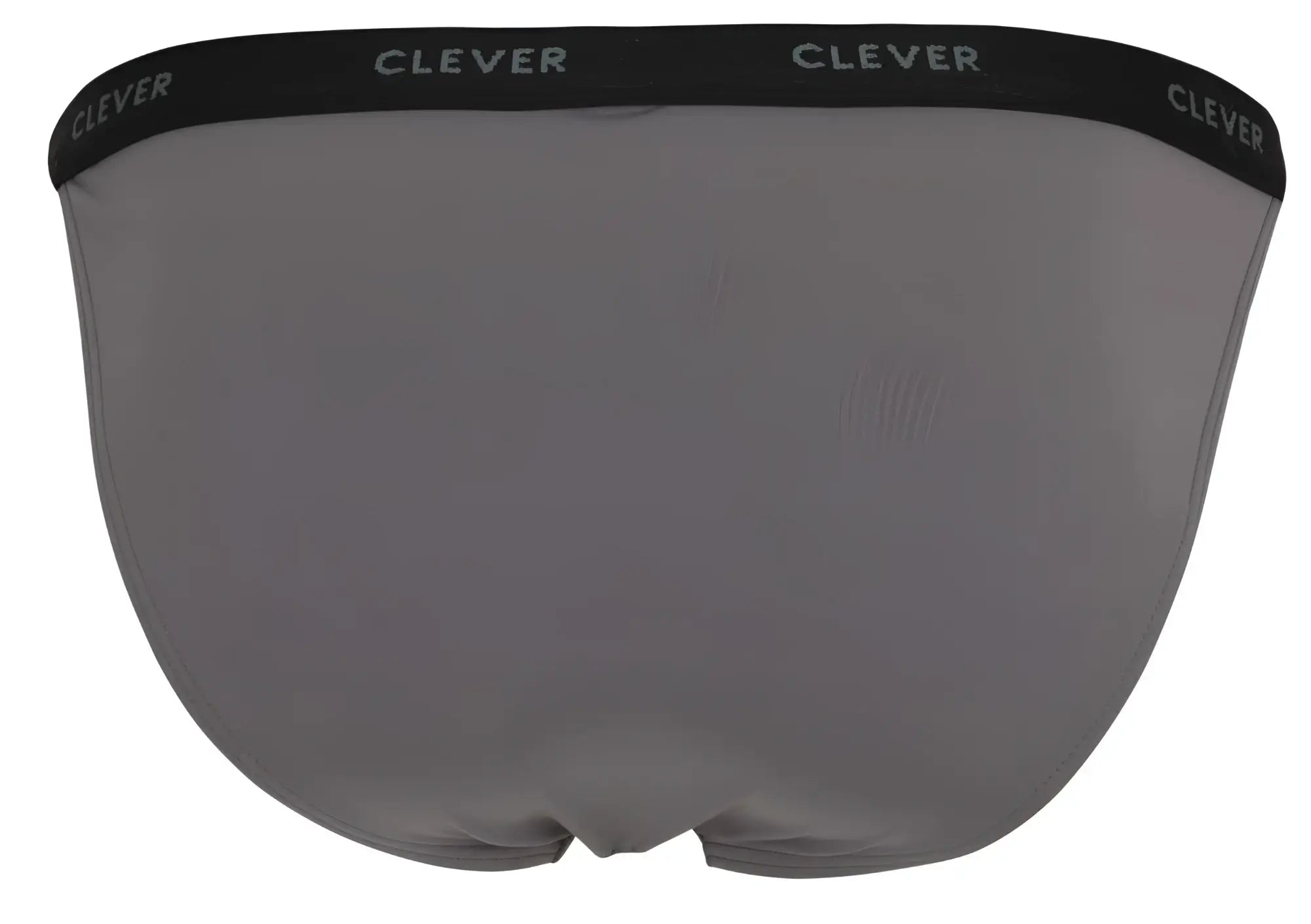 Gray men’s briefs with black elastic waistband and clever logo in white from clever 1867 tokio bikini color gray collection