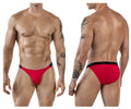Red men’s briefs clever 1867 tokio bikini with black elastic waistband featuring clever brand name