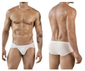 White men’s clever 1870 audaz bikini briefs in beige with smooth form-fitting design and subtle front closure