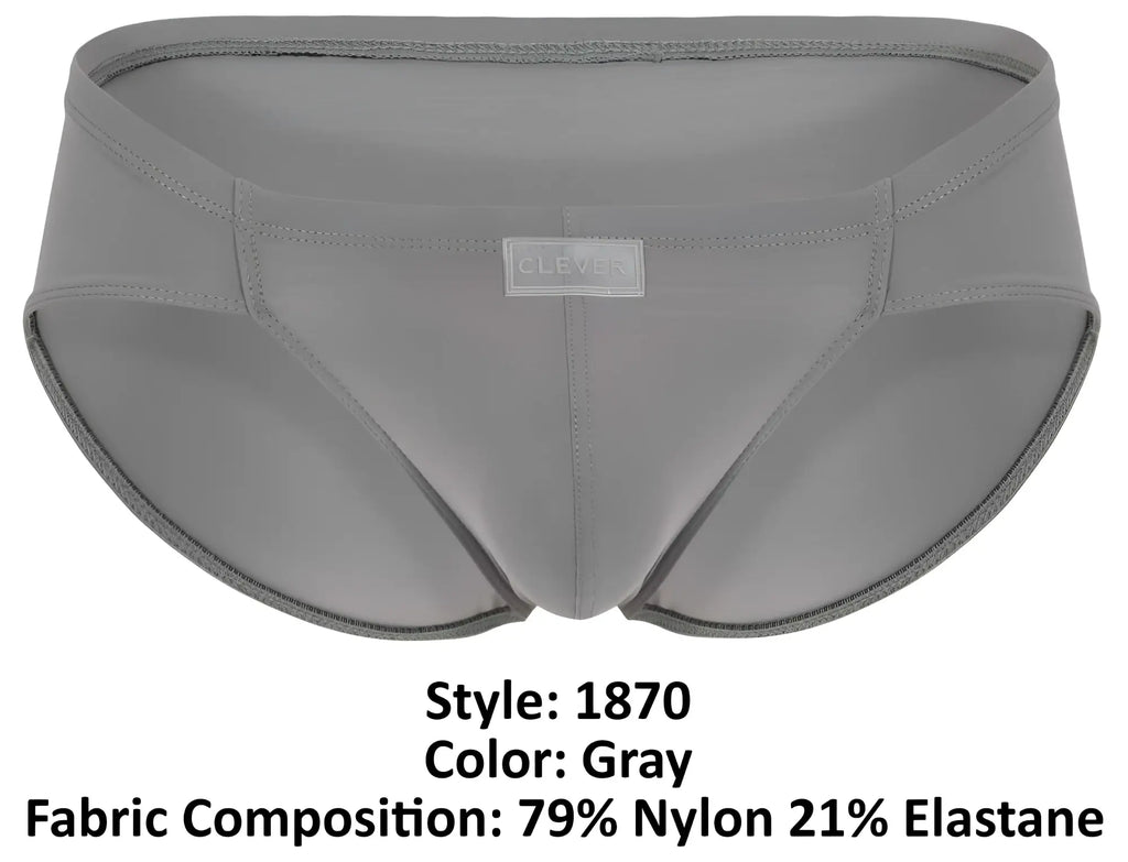 Gray men’s briefs clever 1870 audaz bikini in sleek form-fitting design made from 79 nylon and 21 elastane