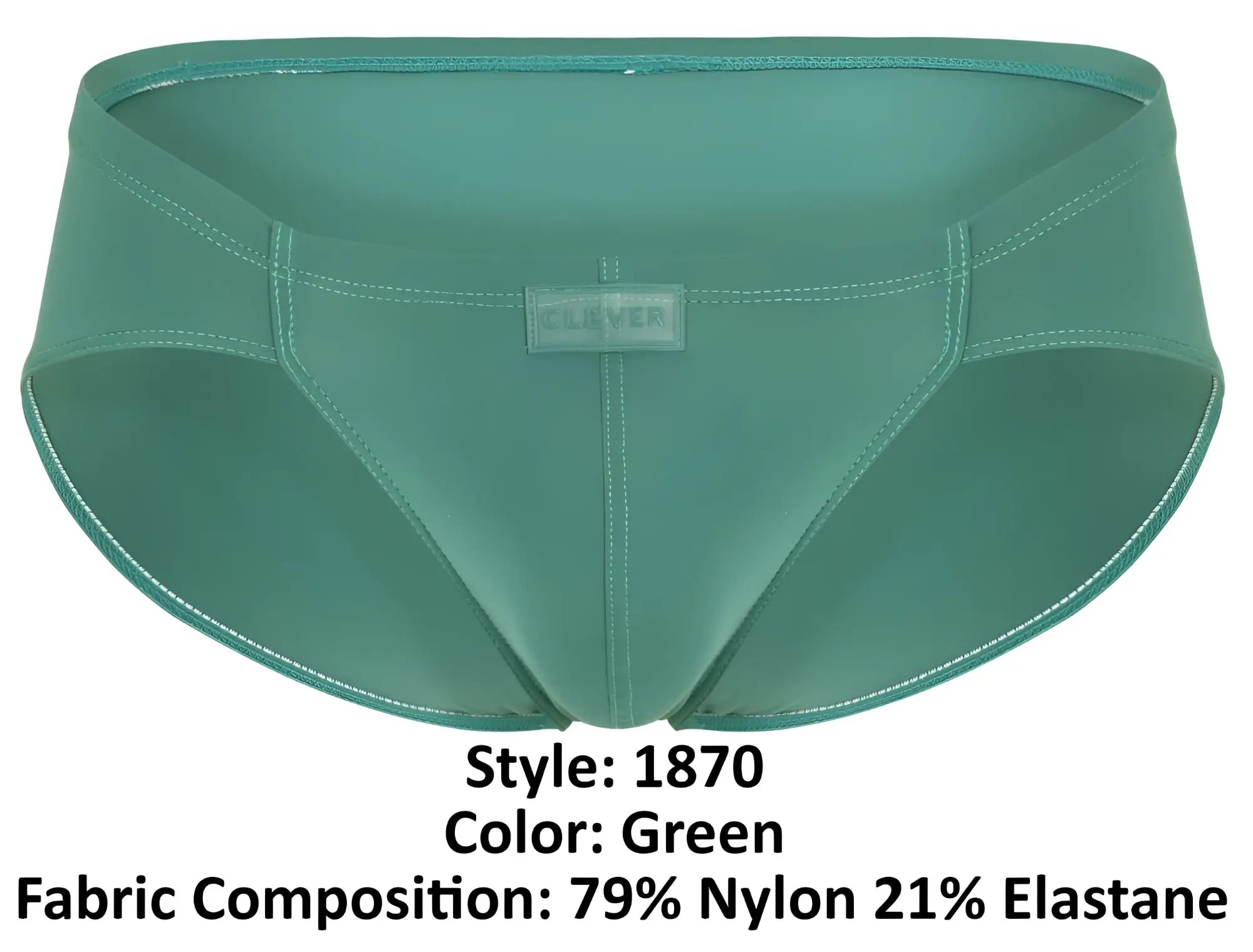 Green men’s briefs clever 1870 audaz bikini in form-fitting design made of 79 nylon and 21 elastane in color green