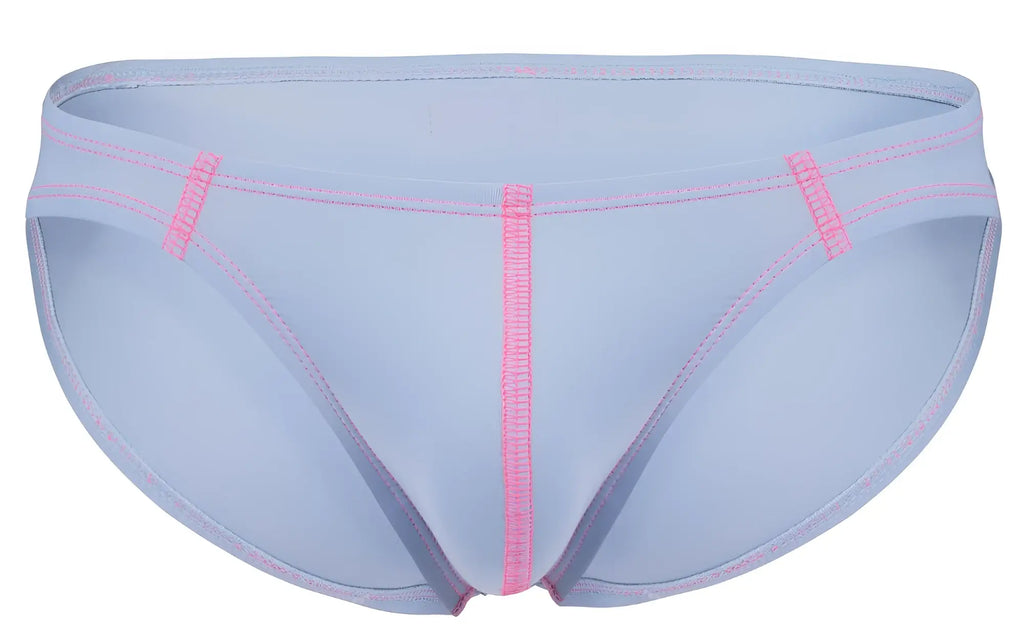 Light blue clever 2005 raices athletic briefs with pink stitching and trim for comfortable activewear use