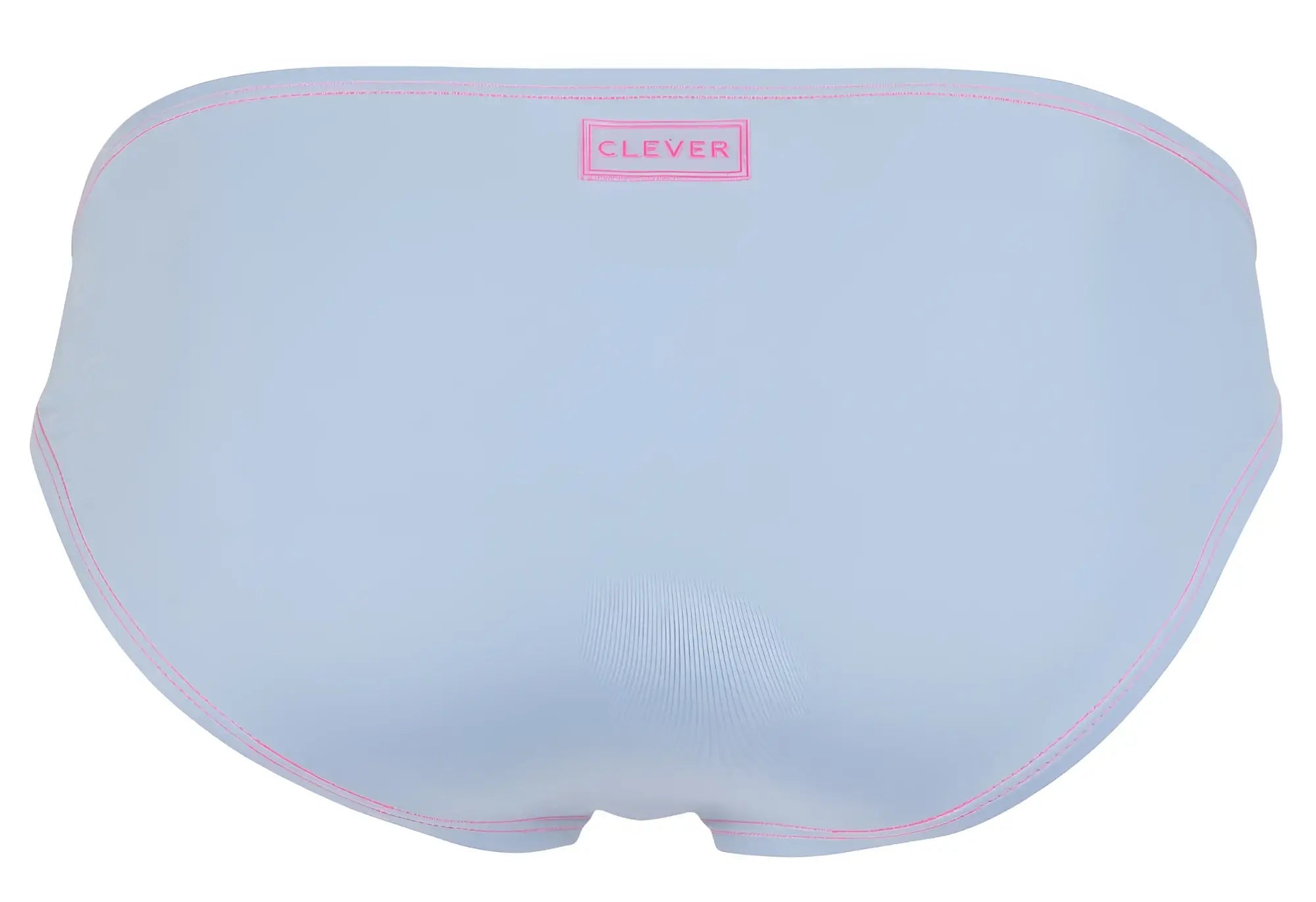 Light blue clever 2005 raices briefs with pink stitching and a small rectangular brand label on the waistband