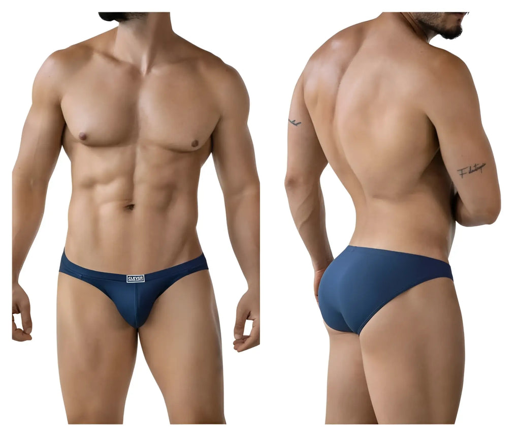 Navy blue clever 2014 reto men’s briefs with a small white logo on the waistband in soft breathable fabric