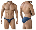 Navy blue clever 2014 reto men’s briefs with a small white logo on the waistband in soft breathable fabric
