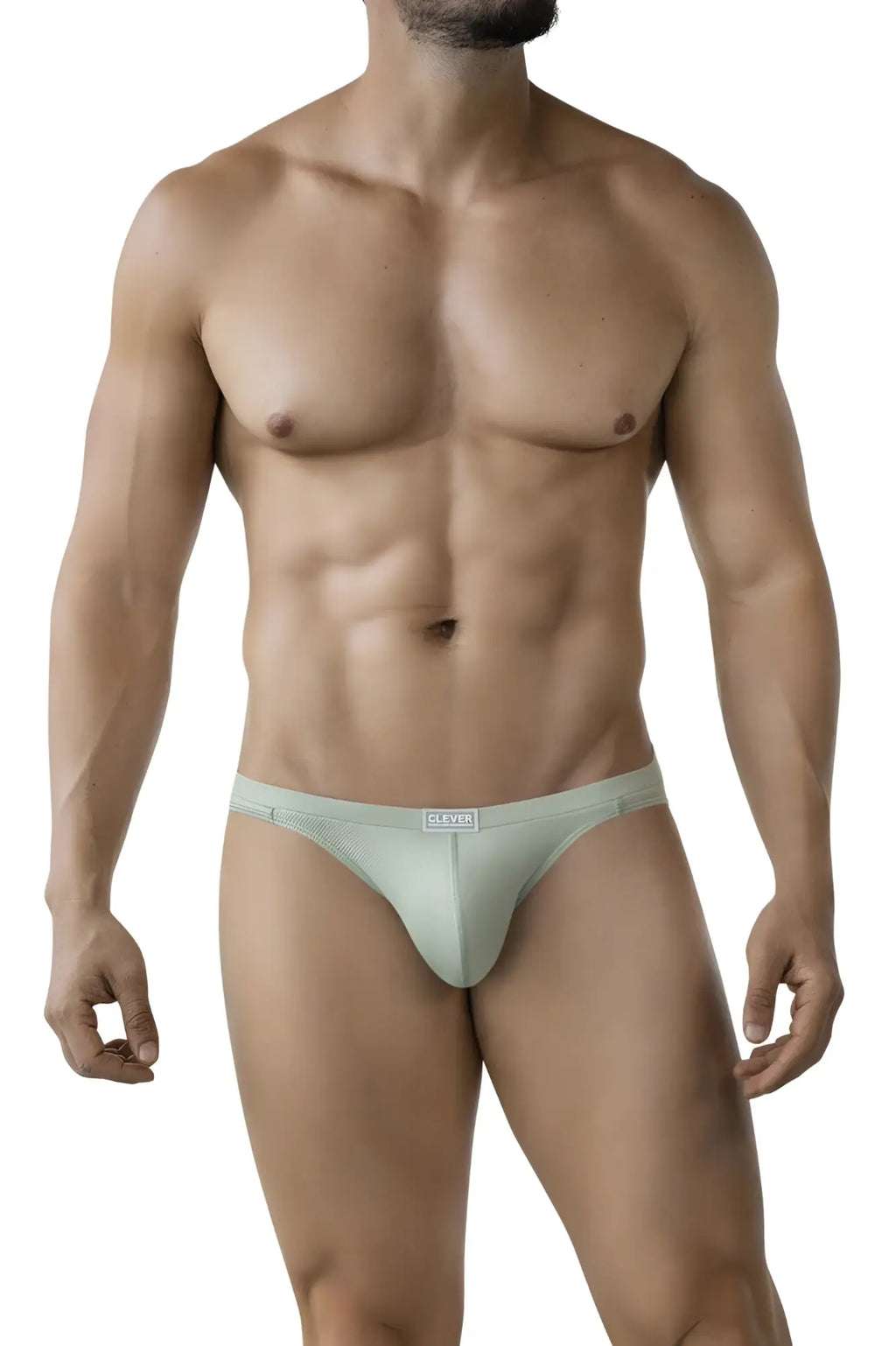 Light green clever 2014 reto briefs with subtle textured pattern and cleva embroidered waistband for comfortable wear