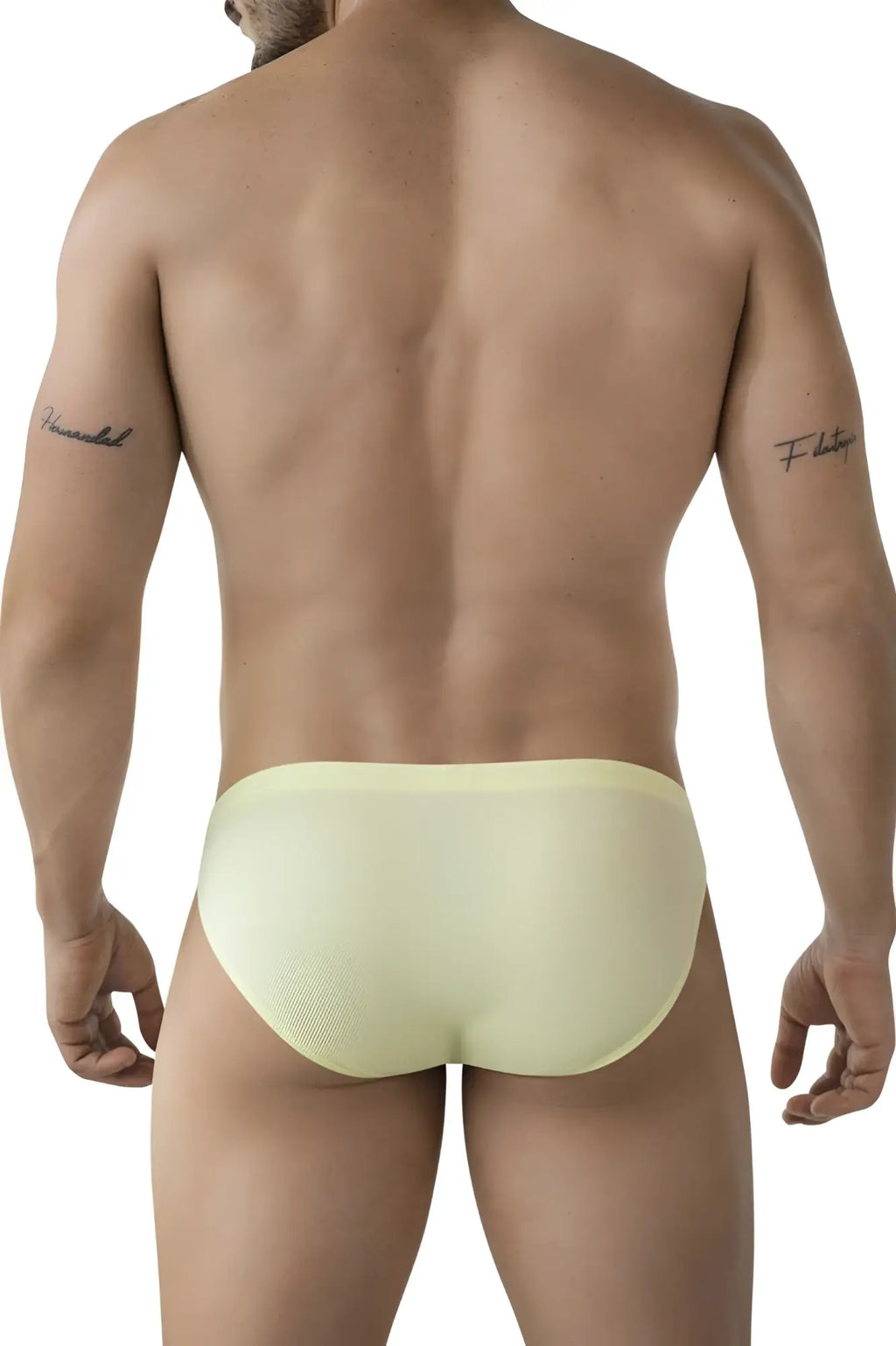 Light yellow mesh clever 2014 reto briefs showing breathable fabric and stylish design for everyday wear