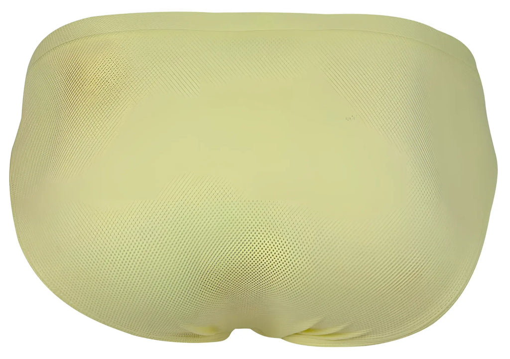 A pale yellow clever 2014 reto brief with seamless soft textured fabric for comfortable everyday wear