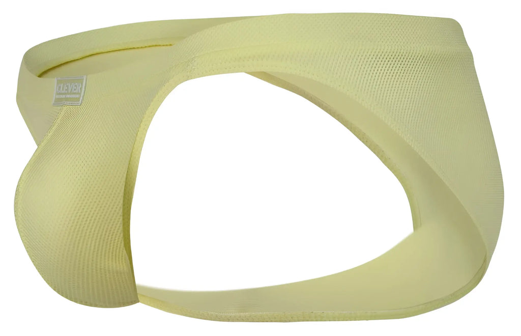 Light yellow clever 2014 reto briefs with ribbed fabric contoured design and small brand tag on the side